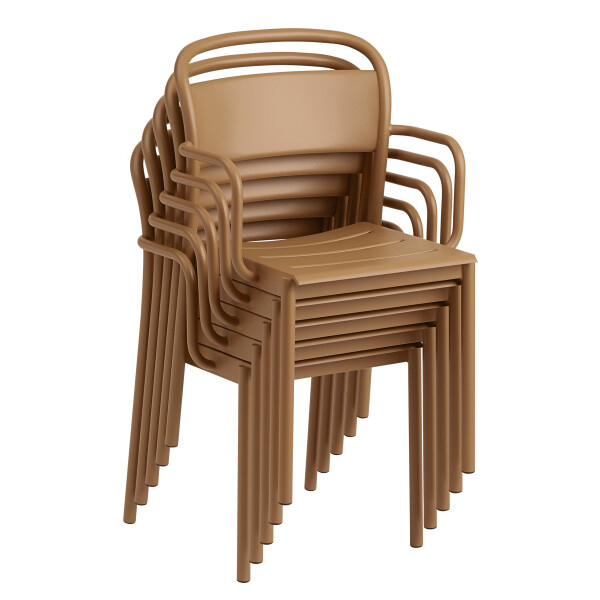 Muuto Linear steel armchair burnt orange stacked image