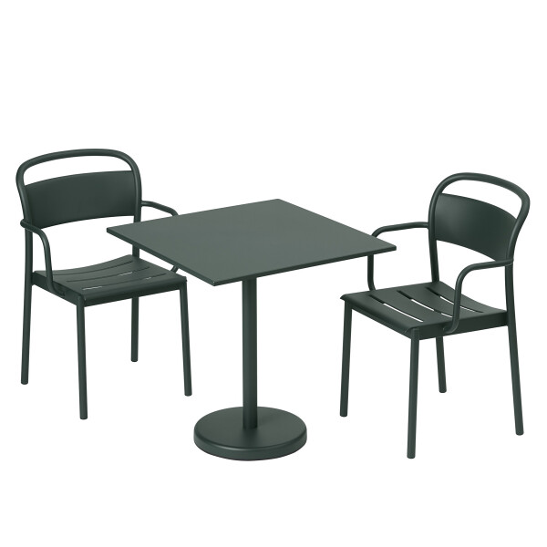 Muuto Linear steel armchair cafe table 70x70 h73 DG kuva