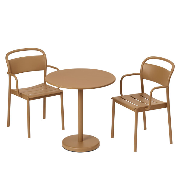 Muuto Linear steel armchair cafe table round 70 h73 BO image