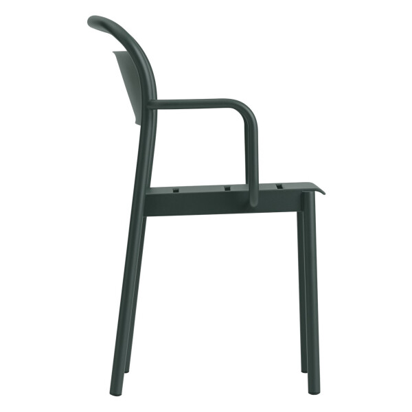 Muuto Linear steel armchair dark green angle kuva