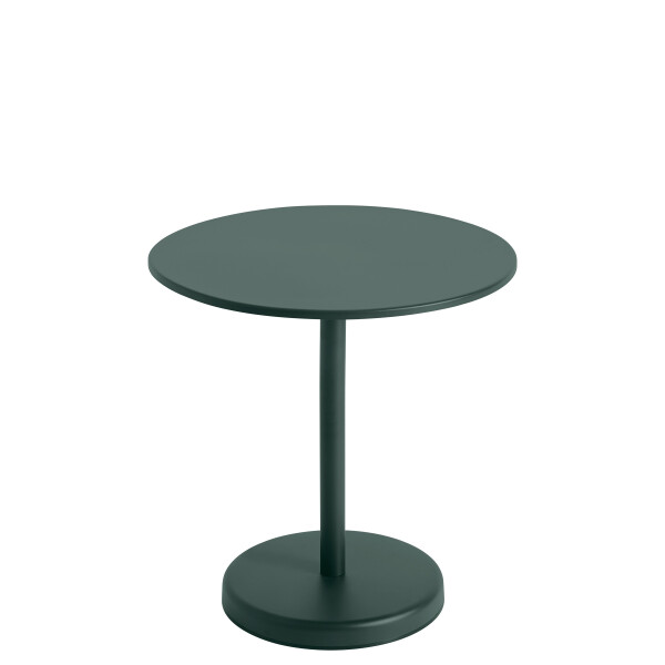 Muuto Linear steel cafe table round o 70 h 73 dark green kuva