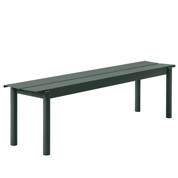 Muuto Linear steel outdoor bench 170 dark green kuva