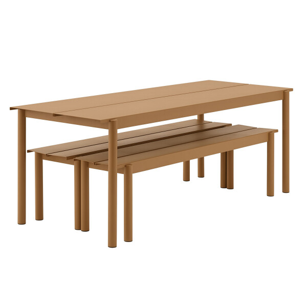 Muuto Linear steel outdoor set 200x75 burnt orange image