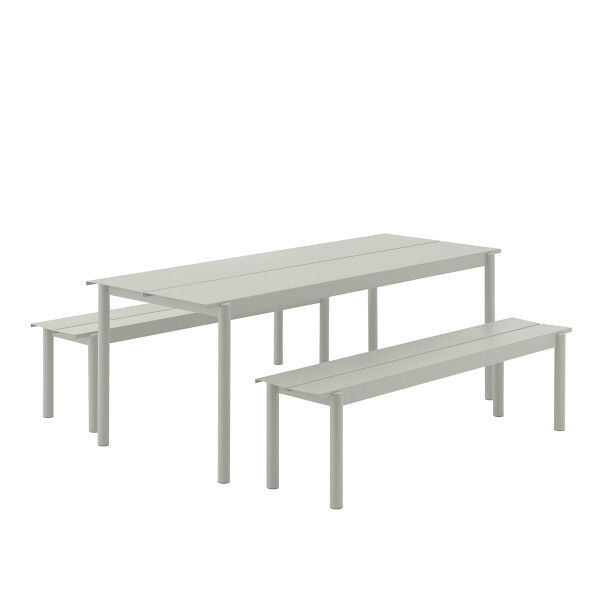 Muuto Linear steel outdoor set 200x75 grey kuva