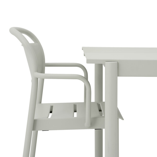 Muuto Linear steel outdoor table 220armchair grey detail kuva