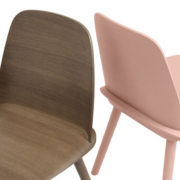 Muuto Nerd chair stained dark brown tan rose detail image