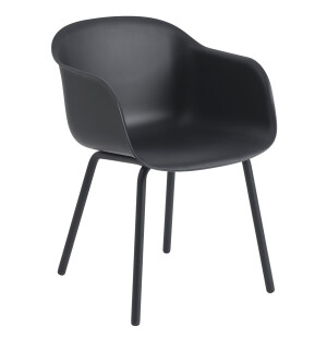 Muuto FIBER OUTDOOR käsinojatuoli, antrasiitti musta kuva