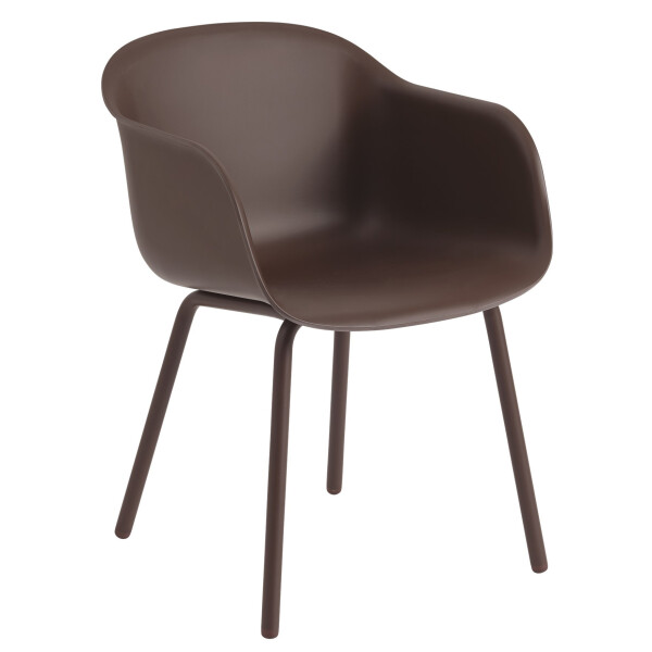 Muuto Fiber outdoor armchair brown red image