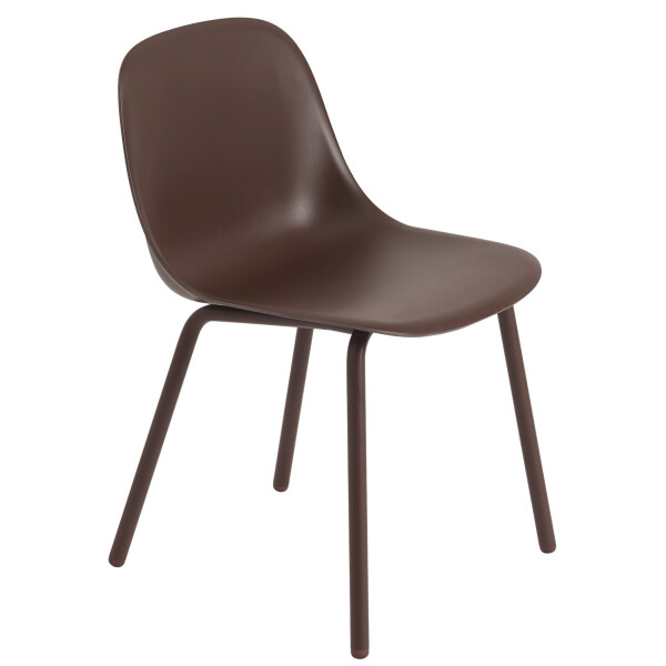 Muuto Fiber outdoor side chair brown red image