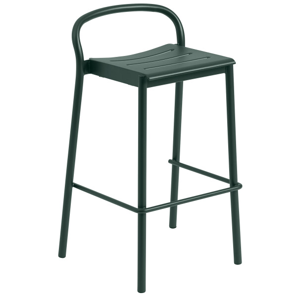 Muuto Linear steel bar stool h75 dark green image