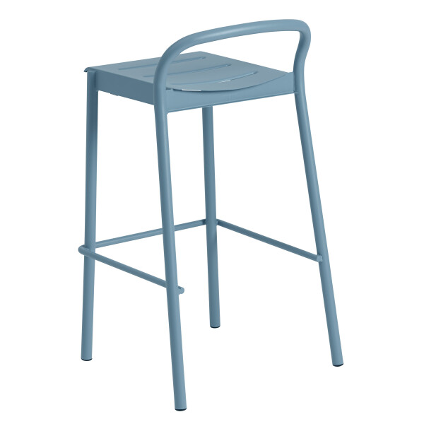 Muuto Linear steel bar stool h75 pale blue back image