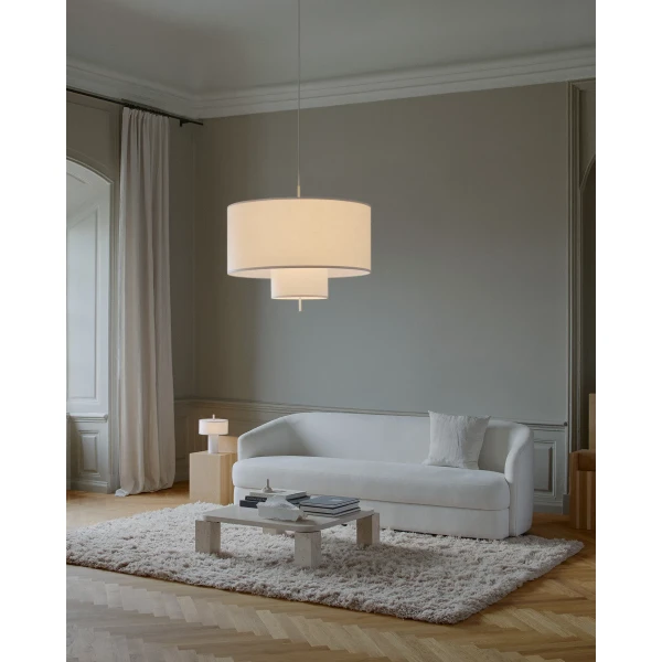 New Works Lifestyle 21331 21361 Margin Pendant Lamp 90 Margin Portable Table Lamp White Canvas 1 kuva