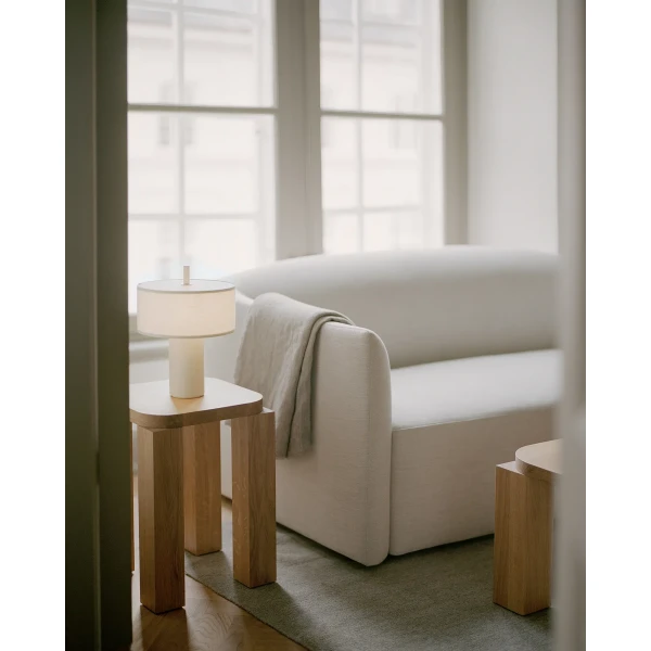 New Works Lifestyle 21361 Margin Portable Table Lamp White Canvas 3 kuva