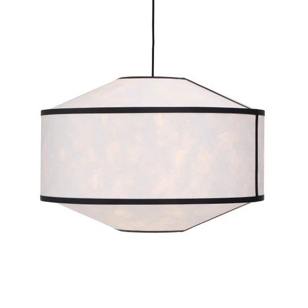 New Works Packshots 23120 Kite Pendant White Black Tyvek 65cm On kuva