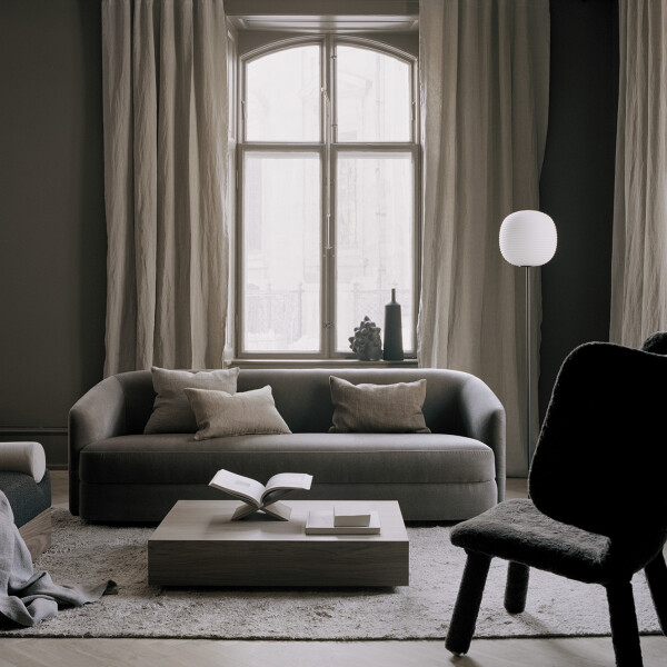 New Works Our Copenhagen Home 2019 Covent Sofa Deep 3 Seater Mass Wide Coffee Table Lantern Floor Lamp Tembo Lounge Chair kuva