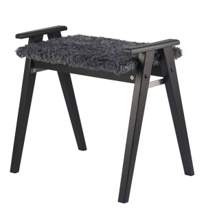 Oscarssons Möbel ALME jakkara, musta/vaaleanharmaa lampaantalja tai -jäljitelmä kuva