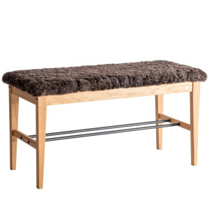 Oscarssons Möbel CORA penkki, öljytty tammi/ruskea lampaantalja kuva