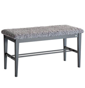 Oscarssons Möbel CORA penkki, musta/vaaleanharmaa lampaantalja tai -jäljitelmä kuva