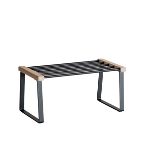 Oscarssons Möbel CORA kenkähylly 59 cm, valkoöljytty tammi/musta kuva