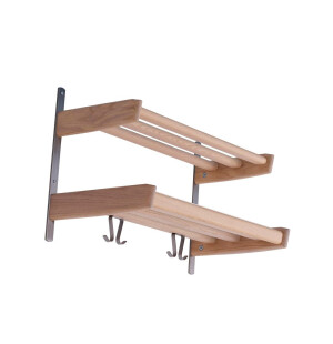 Oscarssons Möbel MEJA hattuhylly 2 tasoa 59 cm, valkoöljytty tammi kuva