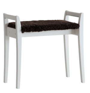 Oscarssons Möbel MEJA jakkara, valkoinen/ruskea lampaantalja kuva