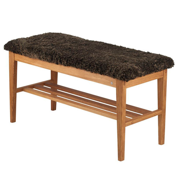 Oscarssons Mobel Nadja bench oil sheepskin brown kuva