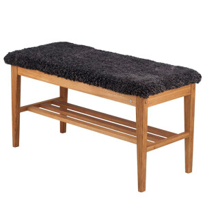 Oscarssons Möbel NADJA penkki, öljytty tammi/tummanharmaa lampaantalja tai -jäljitelmä kuva