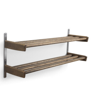 Oscarssons Möbel MEJA kenkähylly seinälle 2 tasoa 59/90 cm, savutammi kuva