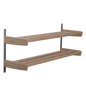 Oscarssons Möbel MEJA kenkähylly seinälle 2 tasoa 59/90 cm, valkoöljytty tammi kuva