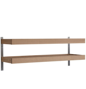 Oscarssons Möbel NADJA kenkähylly seinälle 2 tasoa 80/100 cm, lakattu tammi kuva