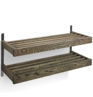 Oscarssons Möbel NADJA skohylla vägg 2 plan 80/100 cm, rökt ek image