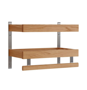 Oscarssons Möbel NADJA hattuhylly 2 tasoa 50 cm, öljytty tammi kuva