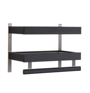 Oscarssons Möbel NADJA hattuhylly 2 tasoa 50 cm, musta kuva