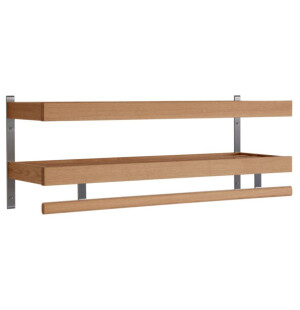 Oscarssons Möbel NADJA hattuhylly 2 tasoa 80/100 cm, öljytty tammi kuva