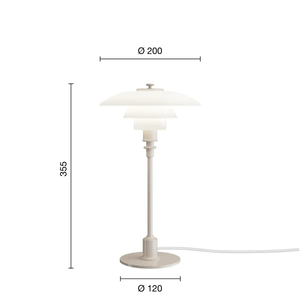 PH 2 1 Table Lamp EU Beige Measurement kuva