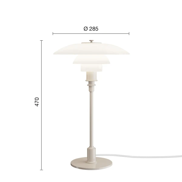 PH 3 2 Table Lamp EU Beige Measurement kuva