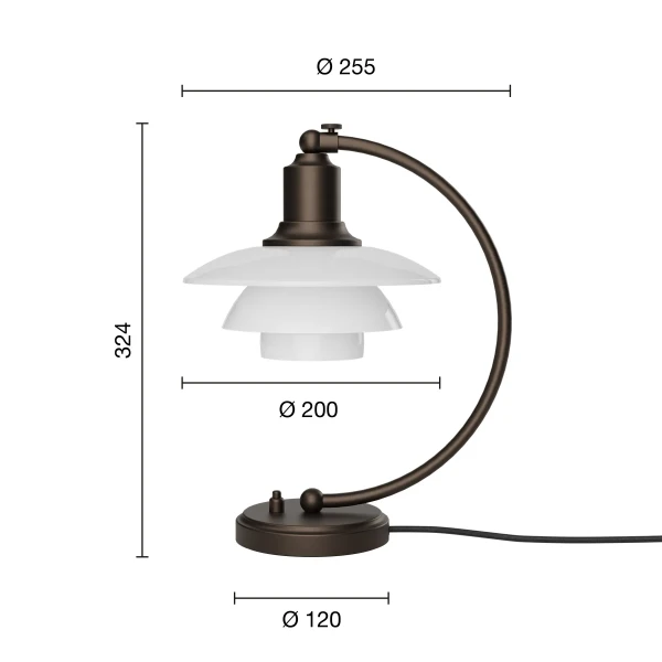 PH Aged Brass PH 2 2 Luna Table Off EU Measurement kuva
