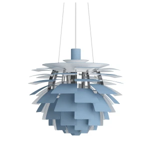 Louis Poulsen PH ARTICHOKE Ø480 taklampa, dusty blue/chrome image