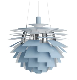Louis Poulsen PH ARTICHOKE Ø600 riippuvalaisin, dusty blue/chrome kuva