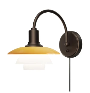 Louis Poulsen PH 2/2 Centenary Edition vägglampa, aged brass/amber image