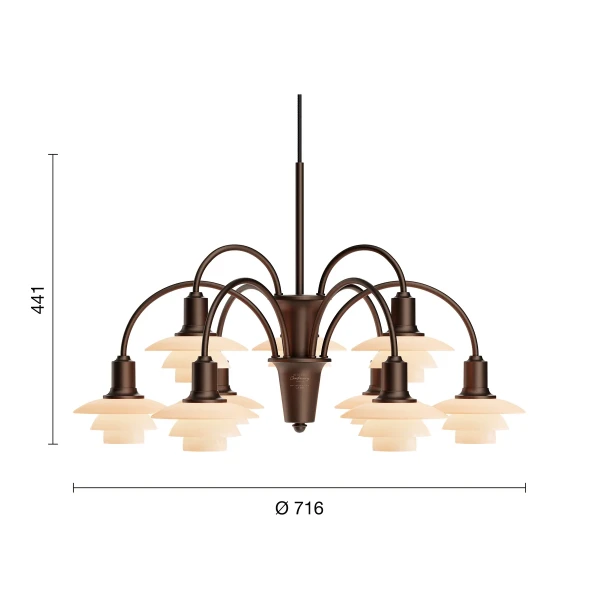 PH Centenary PH 1 1 Chandelier 9 EU Measurement image
