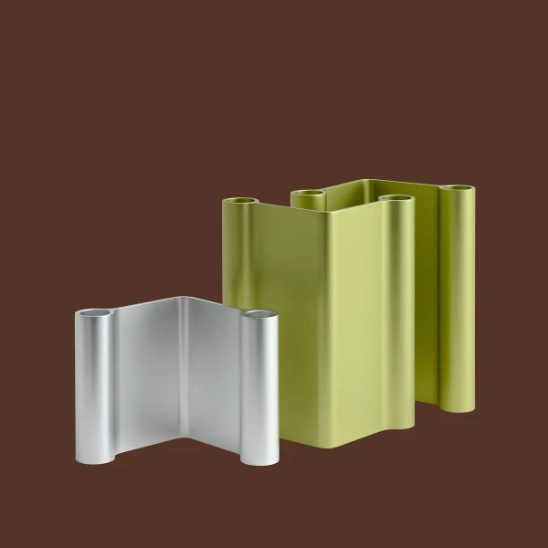 Pair candleholder 11 18 aluminum green muuto kuva