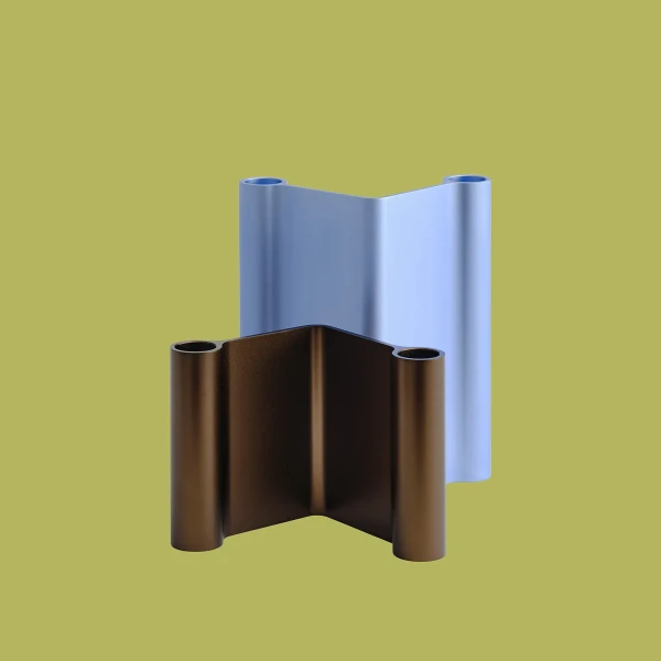 Pair candleholder 11 18 light blue brown muuto image