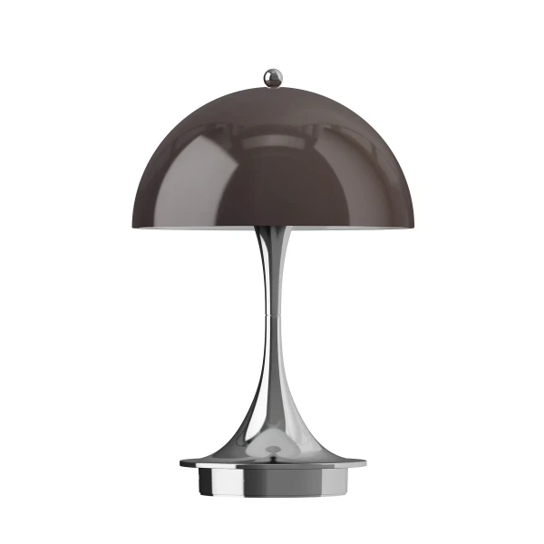 Panthella 160 Portable Lamp 160 Opal Original Brown Chrome OFF kuva