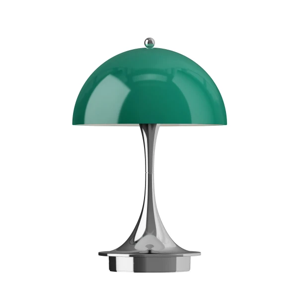Panthella 160 Portable Lamp 160 Opal Original Green Chrome OFF kuva