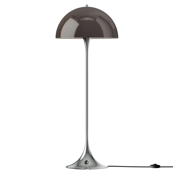 Panthella Originals Floor Lamp 500 Opal Brown Chrome OFF kuva