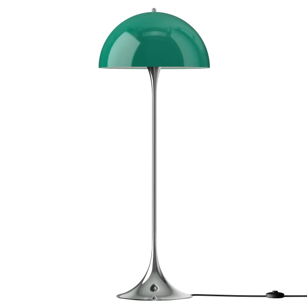 Panthella Originals Floor Lamp 500 Opal Green Chrome OFF kuva