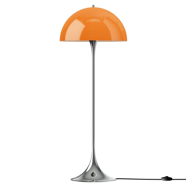 Panthella Originals Floor Lamp 500 Opal Orange Chrome OFF kuva