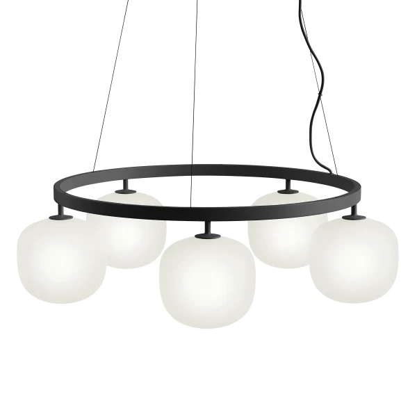 Rime chandelier 5 black top view muuto kuva