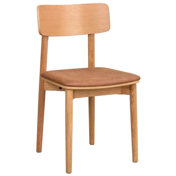 Rowico 120940 a Wolcott chair brown fabric oak kuva